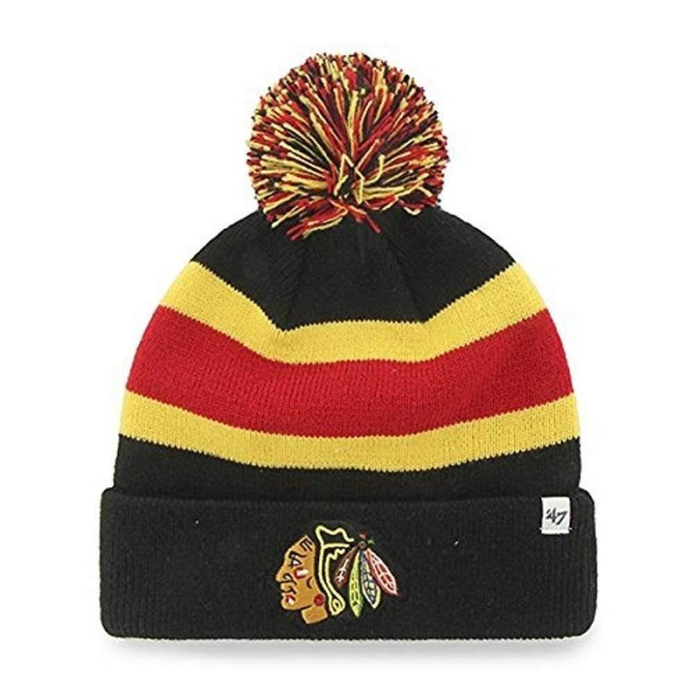 CHICAGO BLACKHAWKS CUFFED KNIT BEANIE HAT CAP WINTER HAT '47 BRAND - NEW BEANIE